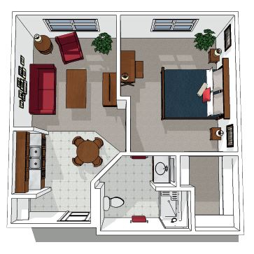 one bedroom